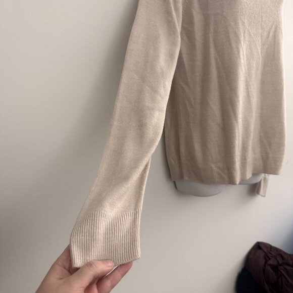 Vintage Designers Originals Quarter-Zip Knit Sweater | Cream Tan | Size M - Picture 6 of 9